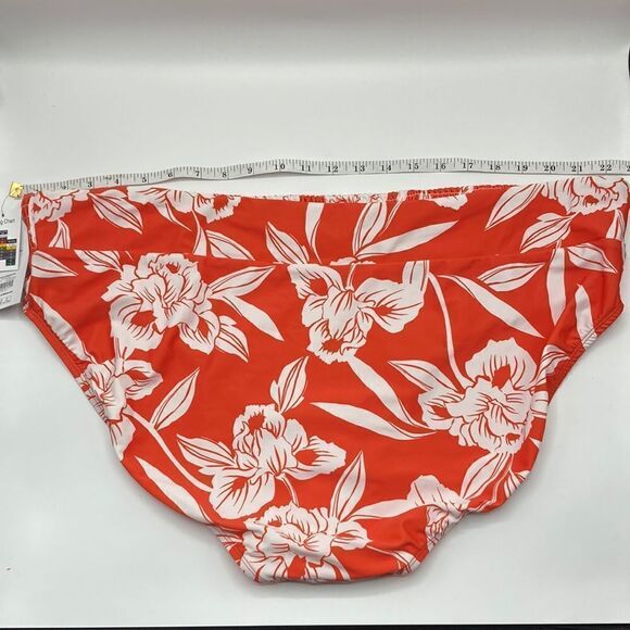 Women's Mid Rise Smocked Swim Bottoms Swimsuit Bathing Suit Hawaiian Size 3X - Picture 3 of 7